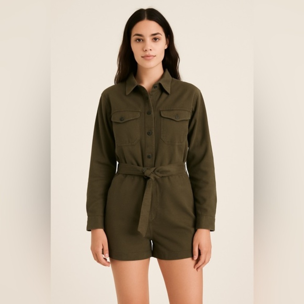 Universal Thread Dark Green Women's Utility Romper Sz 00 NWT